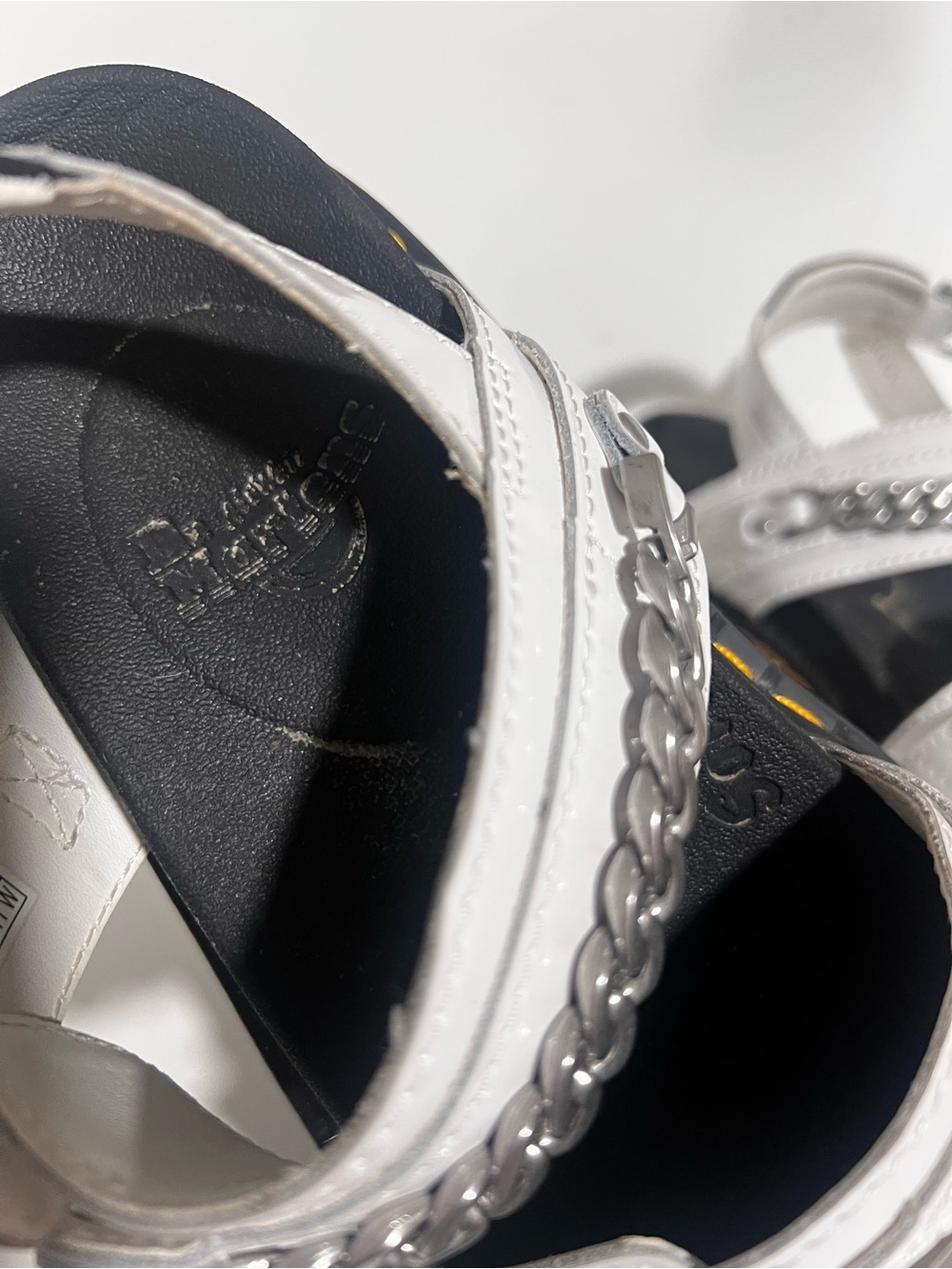 Dr. Martens White Platform Chain Strap Sandals - Picture 2 of 3